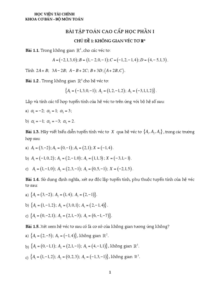Toán Cao Cấp 1 PDF Gallery 2