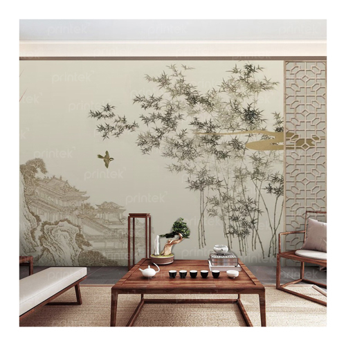 Tranh Lụa Dán Tường Phòng Khách: Sang Trọng & Hiện Đại Gallery 1