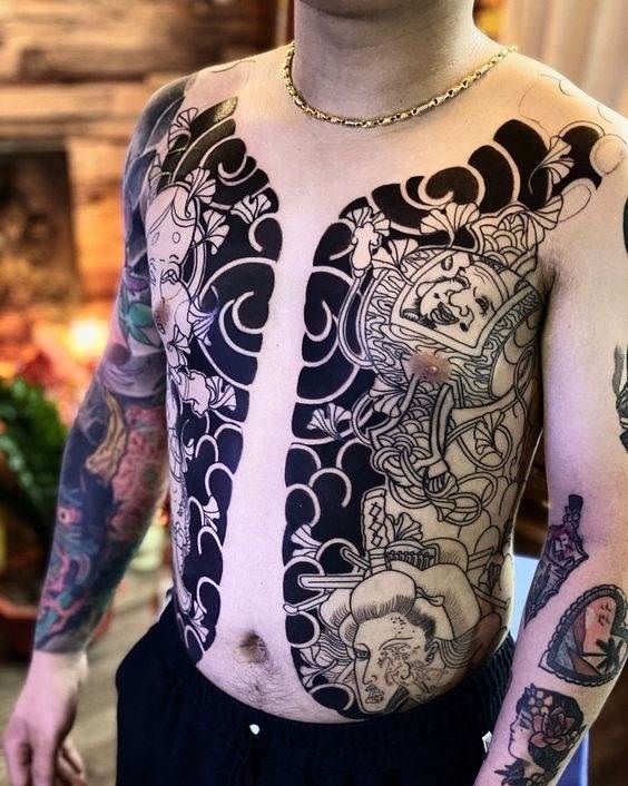 Hình Xăm Full Ngực Nam Nhật Cổ Gallery 2