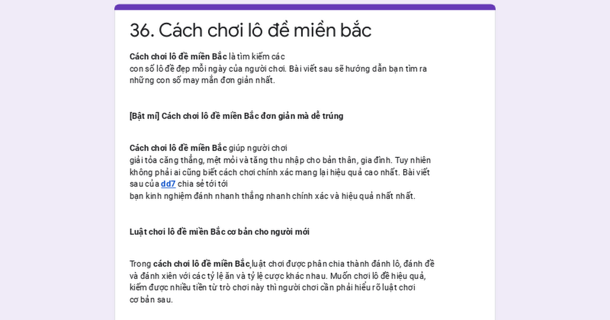 Lô đề miền Bắc: Bí quyết và thông tin hữu ích Gallery 1