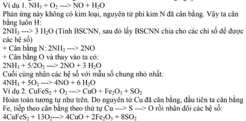 Quy tắc cân bằng phương trình hóa học Gallery 2