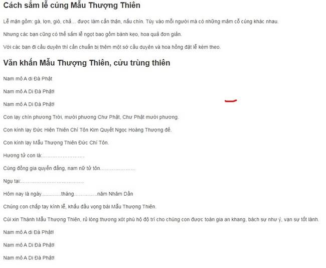 Văn Khấn Mẫu Thượng Thiên Chuẩn Nhất Gallery 2