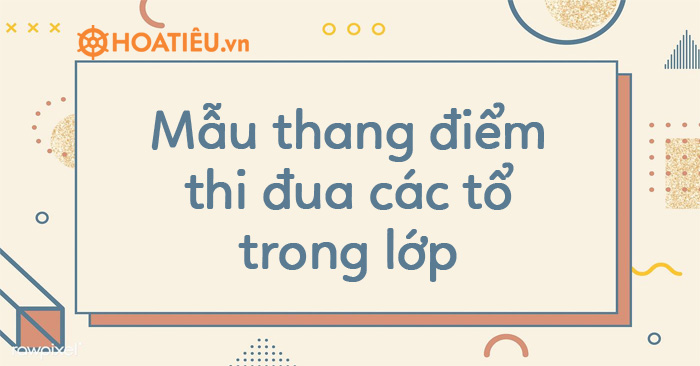 Bảng Điểm Thi Đua Giữa Các Tổ Trong Lớp Gallery 2
