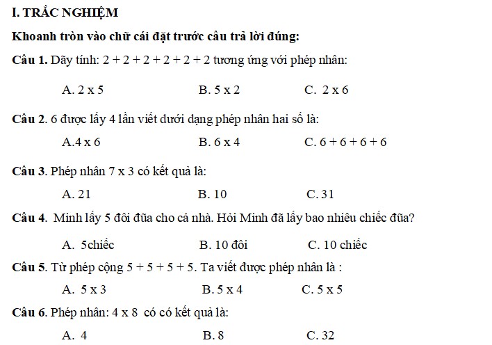 Tải đề thi học kì 2 môn Toán lớp 2 Gallery 2
