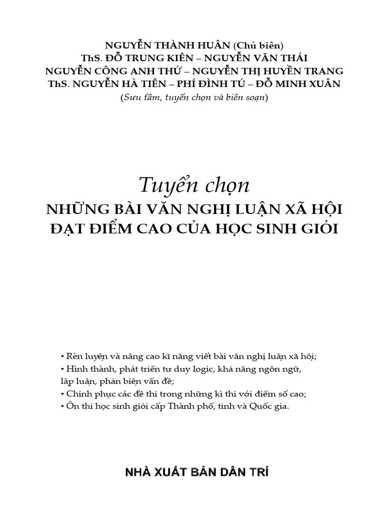 Tuyển chọn bài văn nghị luận xã hội đạt điểm cao của học sinh giỏi PDF Gallery 2