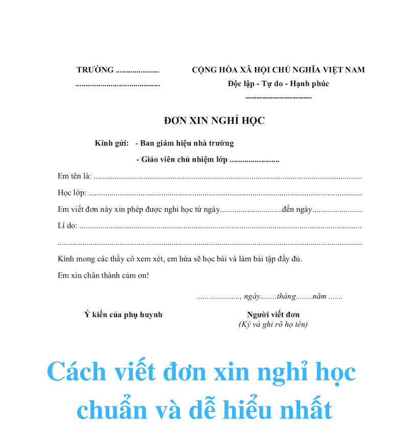 Mẫu đơn xin nghỉ học Gallery 2