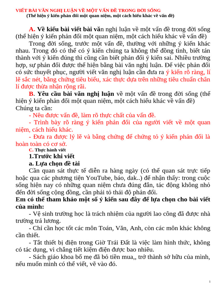 Viết Bài Văn Nghị Luận Trình Bày Ý Kiến Phản Đối Gallery 2