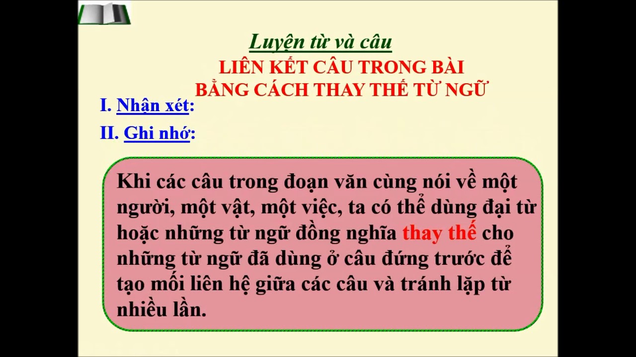 Luyện Từ và Câu Lớp 5: Liên Kết Câu Bằng Cách Thay Thế Từ Ngữ Gallery 2