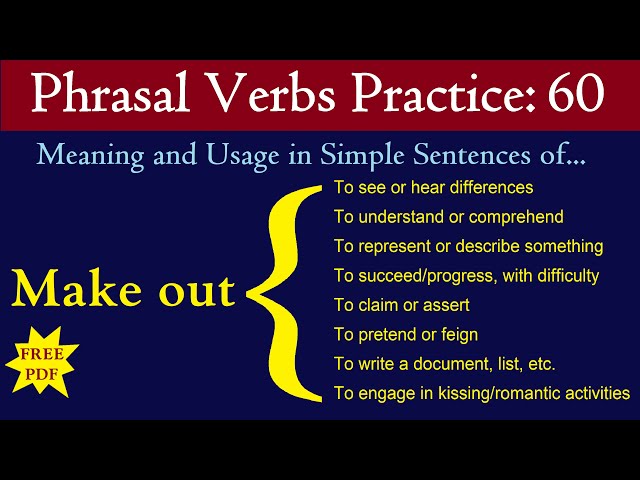 Make Out Meaning Phrasal Verb