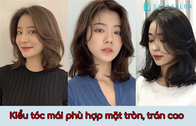Mặt tròn trán cao nên để mái gì?