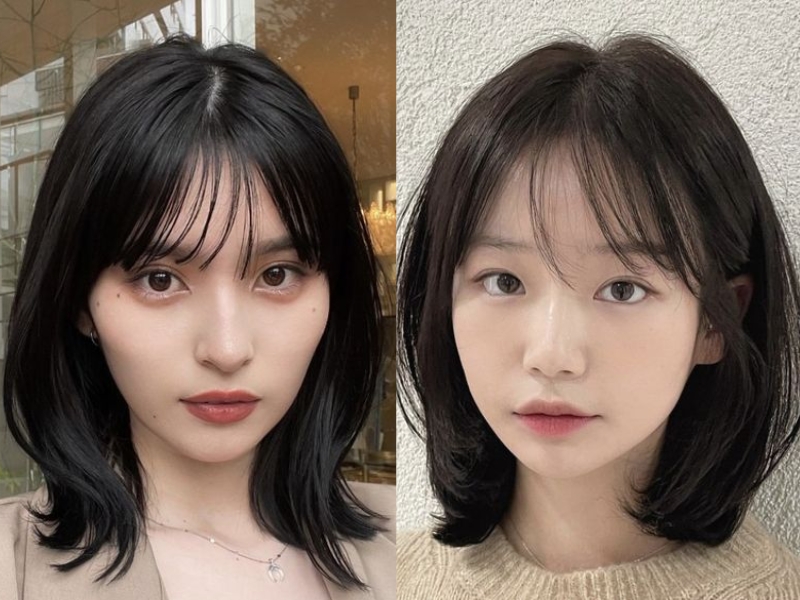 Mặt Vuông Tròn Để Tóc Mái Gì?