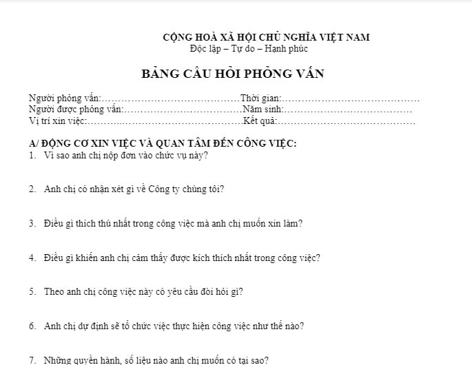 Bảng Câu Hỏi Phỏng Vấn Ứng Viên Chuẩn SEO Gallery 2