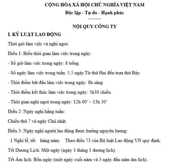 Mẫu Bảng Nội Quy Công Ty Chuẩn SEO Gallery 2