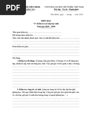 Biên bản kiểm tra nề nếp học sinh Gallery 2