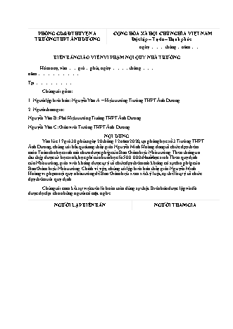 Cách Viết Biên Bản Vi Phạm Nội Quy Nhà Trường Gallery 2