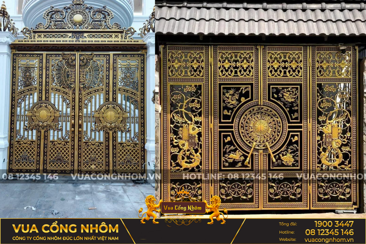 Mẫu Cổng Nhôm Đúc 4 Cánh Đẹp, Sang Trọng và Bền Bỉ