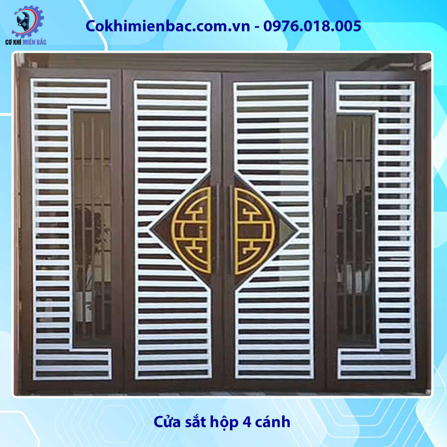Mẫu Cổng Sắt Sơn Tĩnh Điện 4 Cánh