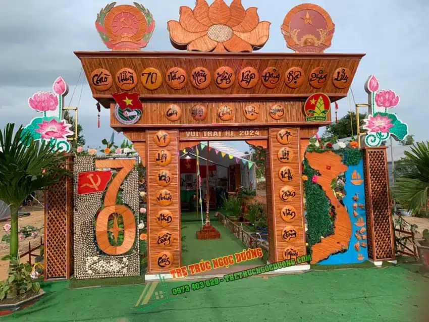 Mẫu Cổng Trại Bằng Tre Đơn Giản