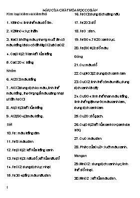 Màu của các chất hóa học