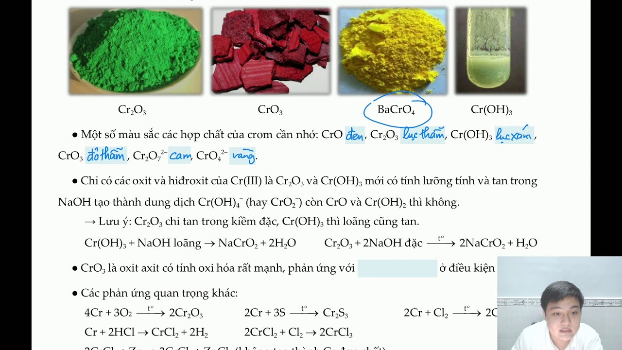 Màu sắc của hợp chất Crom