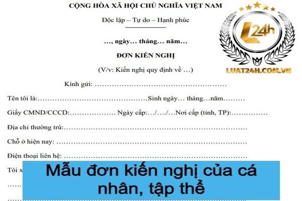 Mẫu đơn kiến nghị, phản ánh và hướng dẫn viết Gallery 1