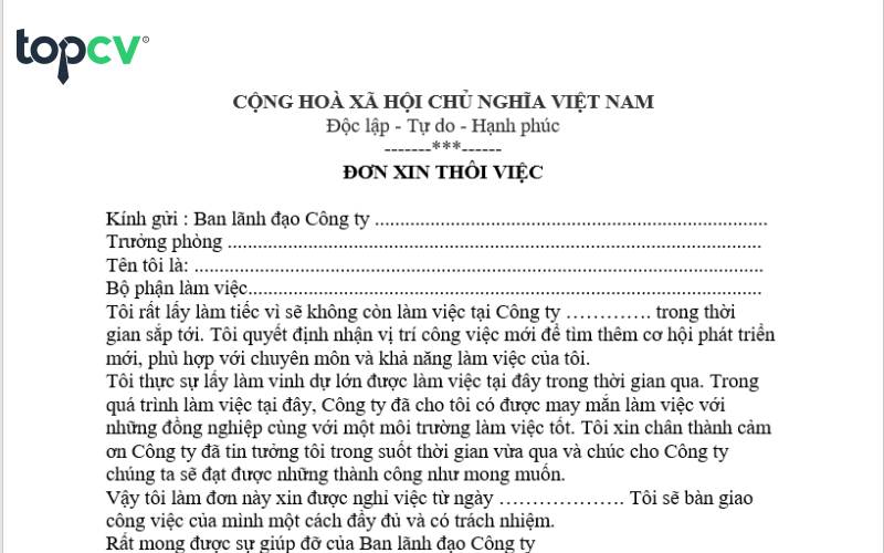 Đơn Xin Nghỉ Việc Chuẩn SEO: Mẫu & Hướng Dẫn Viết Gallery 2