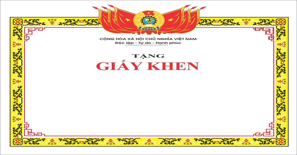 Mẫu Giấy Khen Đẹp File Word