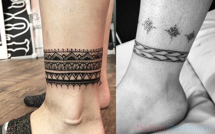Mẫu Hình Xăm Vòng Chân Nhật Cổ