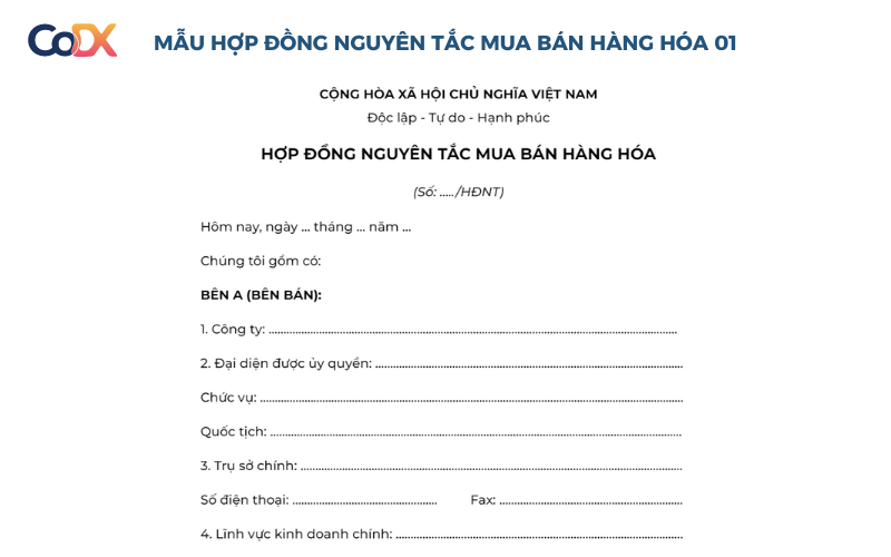 Mẫu Hợp Đồng Nguyên Tắc File Word Gallery 2