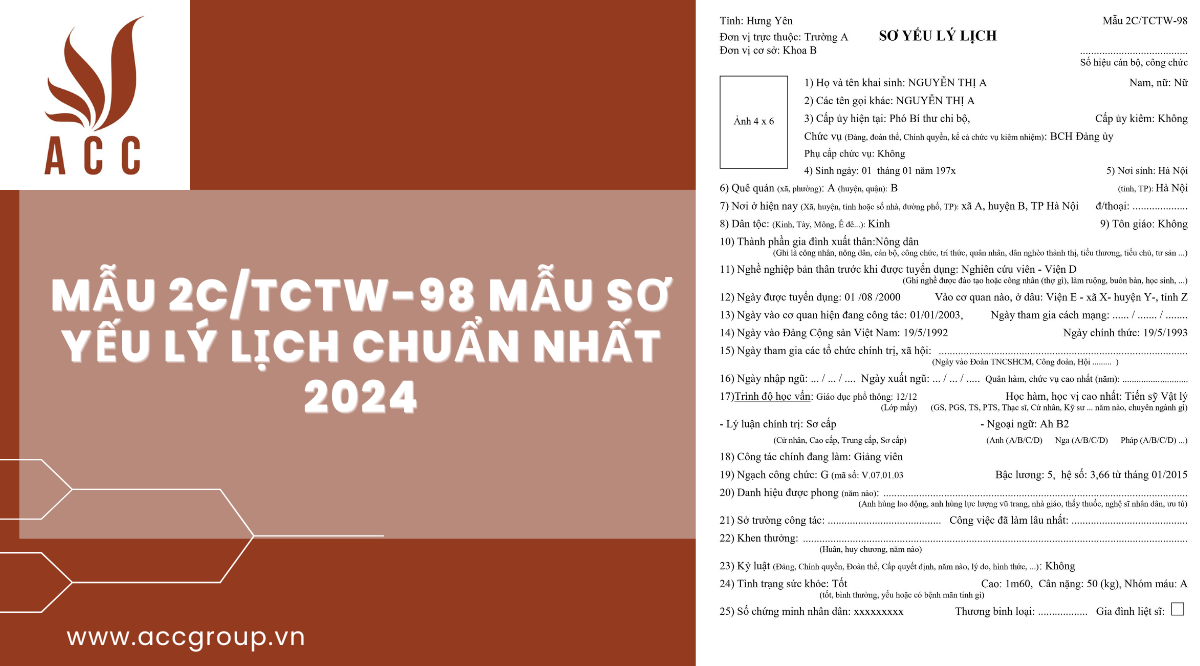 Mẫu Lý Lịch 2C Mới Nhất