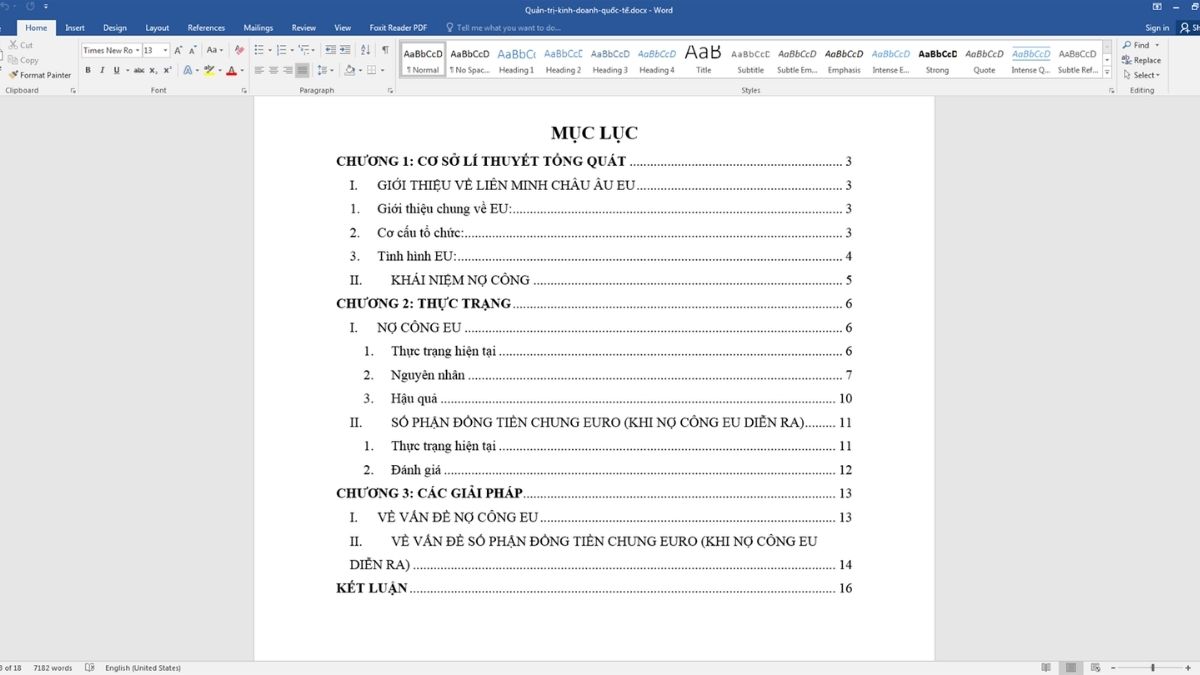 Mẫu Mục Lục File Word Chuẩn SEO