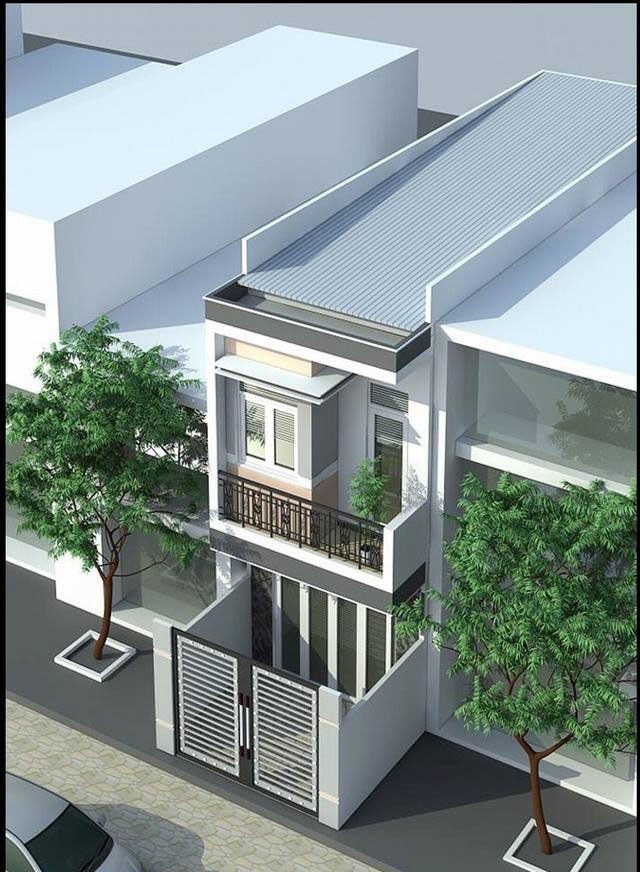 Mẫu Nhà 2 Tầng Mái Tôn Đẹp