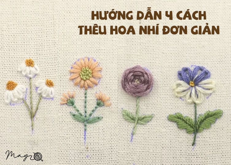 Mẫu Thêu Hoa Nhí Đơn Giản