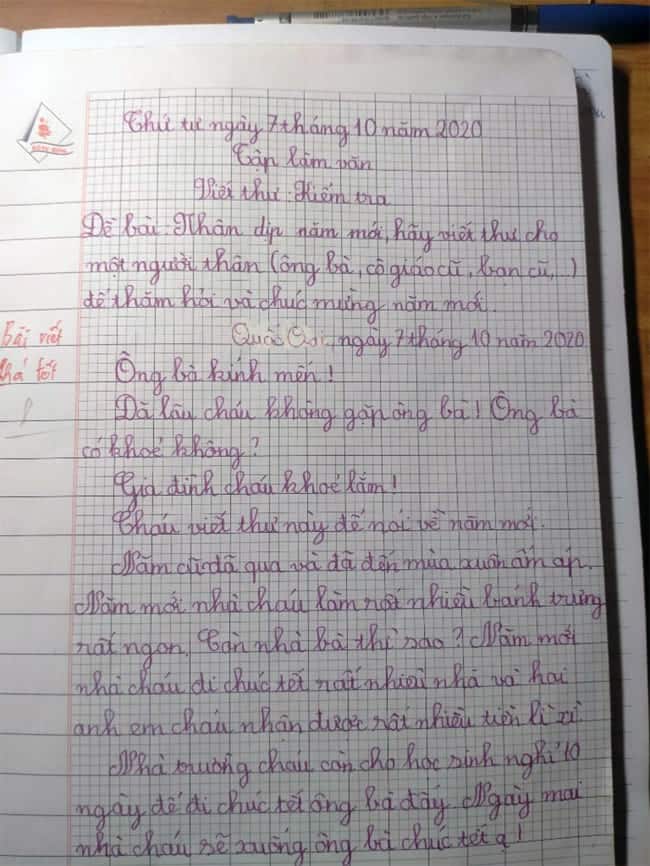 Viết Thư Cho Ông Bà Lớp 4: Mẫu Thư Hay Và Dễ Thương Gallery 2