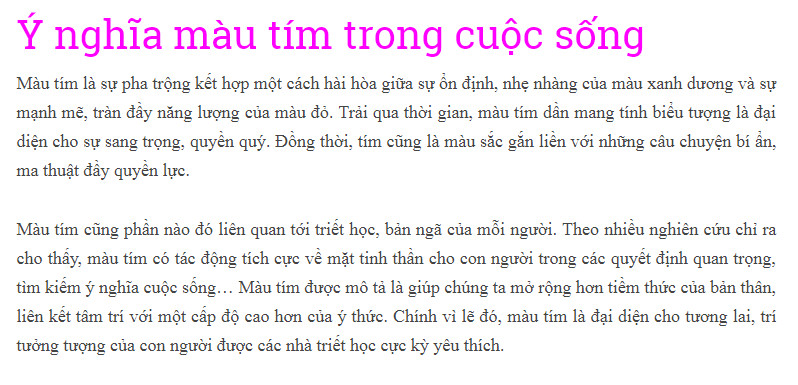 Màu Tím Ý Nghĩa Gì?