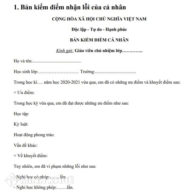 Mẫu Tờ Kiểm Điểm: Cách Viết và Tải Xuống Miễn Phí