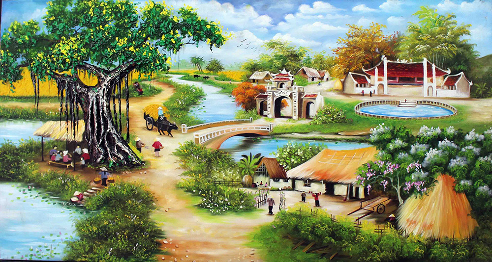 Mẫu Tranh Đồng Quê Đẹp Nhất, Mang Đậm Chất Việt Nam
