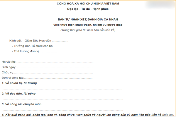 Mẫu Tự Nhận Xét Về Bản Thân Chuẩn SEO