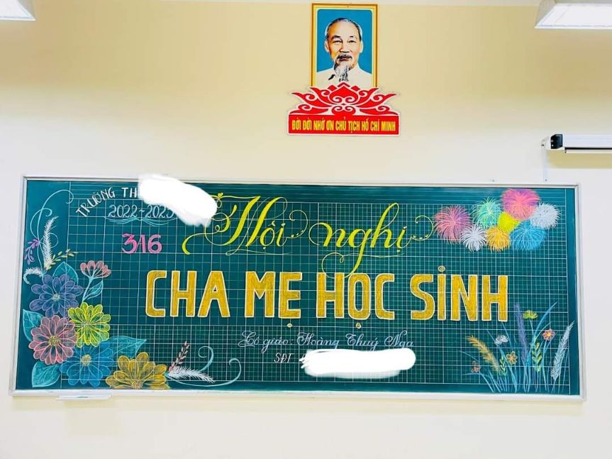 Mẫu vẽ bảng họp phụ huynh đầu năm