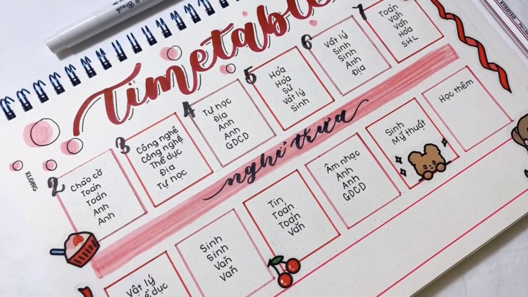 Mẫu vẽ thời khóa biểu đẹp và hiệu quả