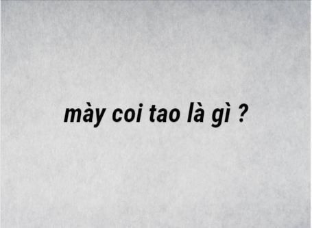 Mày coi tao là gì?