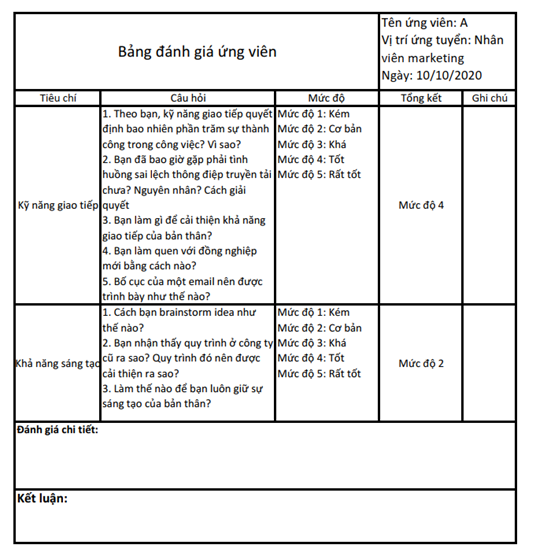 Mẫu Phỏng Vấn Ứng Viên Chuẩn SEO Gallery 2