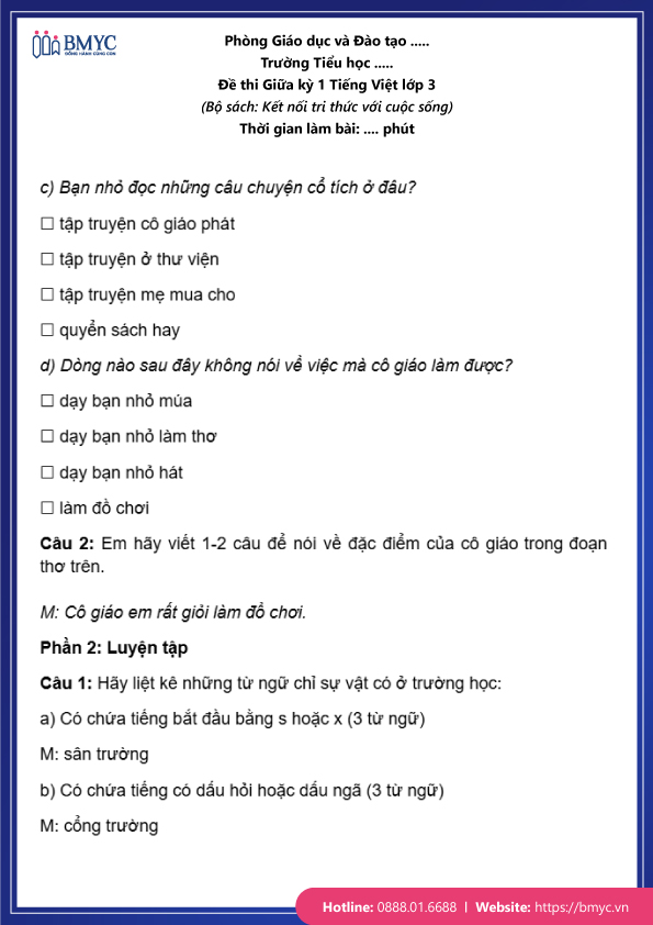Đề Thi Lớp 3 Tiếng Việt: Tổng Hợp Kiến Thức Và Bài Tập Gallery 2