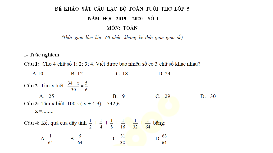 Giao lưu Toán tuổi thơ lớp 5 Gallery 2