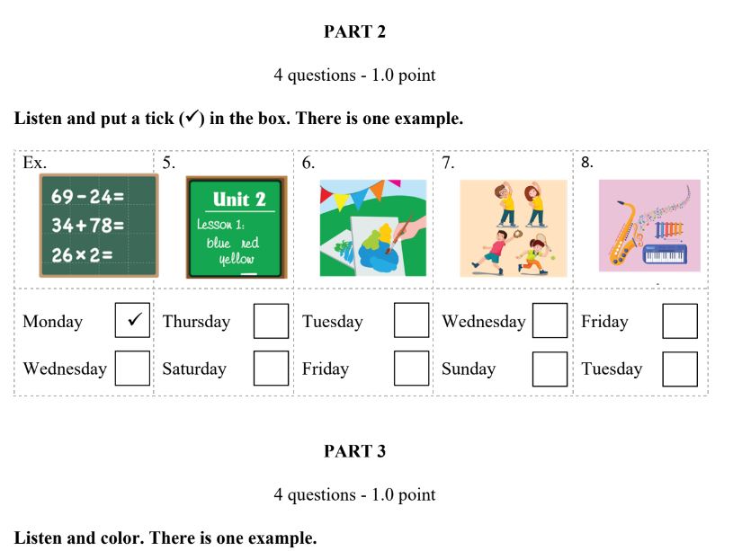Đề thi Smart Start Grade 3 Học kì 1 có file nghe Gallery 2