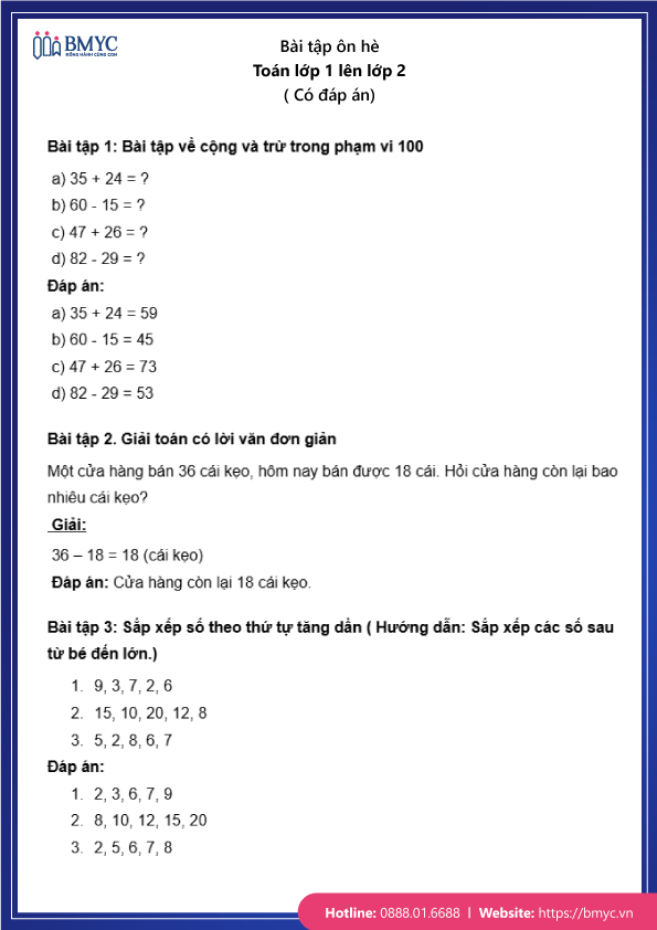 Ôn tập Toán lớp 2 học kì 1 Gallery 2