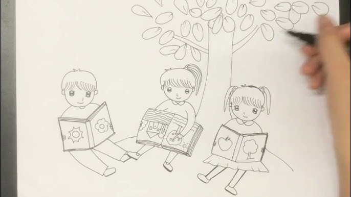 Cách Vẽ Người Đang Ngồi Đọc Sách Đơn Giản Gallery 2