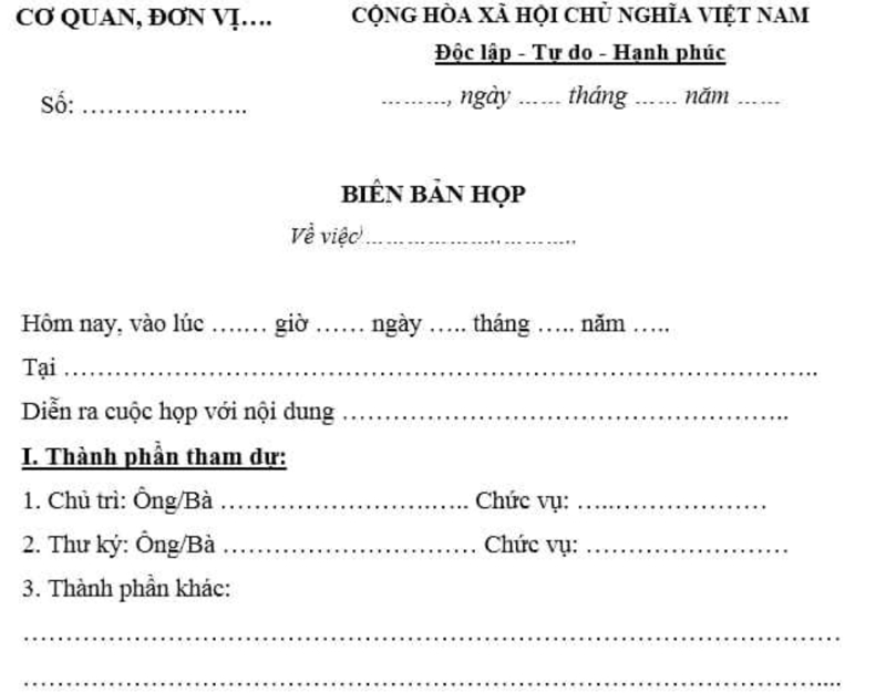 Biên Bản Họp Phòng: Hướng Dẫn Viết và Sử Dụng Hiệu Quả Gallery 2