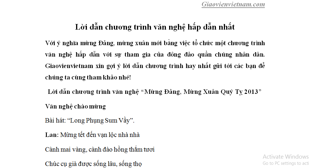 Kịch bản dẫn chương trình văn nghệ hay và ấn tượng Gallery 2