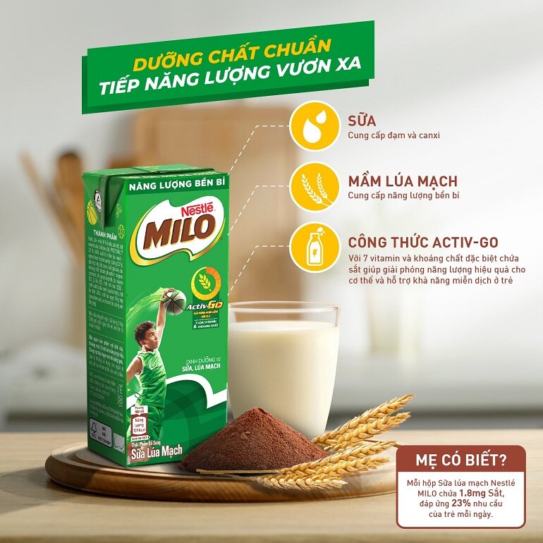 Milo có giúp tăng chiều cao không?
